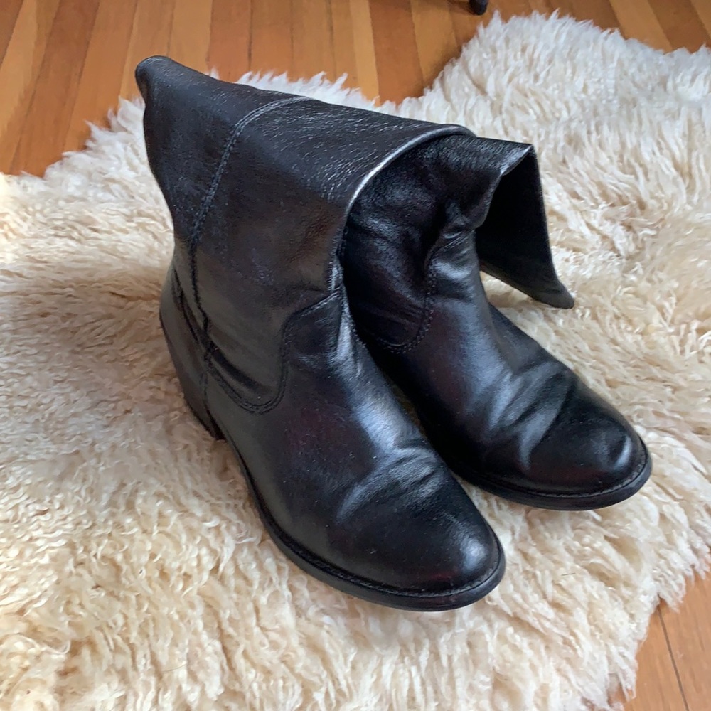 NINE WEST BLACK WESTERN STYLE LEATHER BOOTS